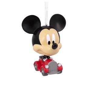 Hallmark Mickey Mouse in Car Bobbling Christmas Tree Ornament